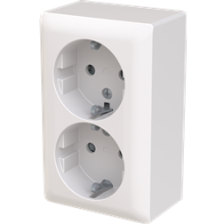 ABB SAGA Socket Signal Dubbel Schuko IP21