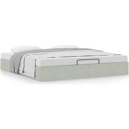 vidaXL Ottoman-Bett ohne Matratze Hellgrau 180x200 cm Bettrahmen