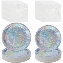 Shein Holographic Foil Plates Silver Bachelorette