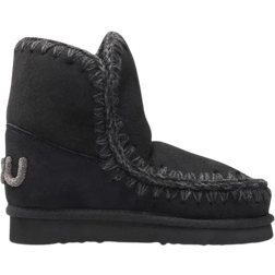 Mou Bottines Avec Logo Pailleté En Cuir - Noir