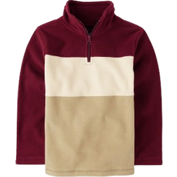 The Children's Place Boy's Colorblock Microfleece Half Zip Pullover - Burgundy