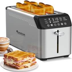 Turbotronic Langschlitz Toaster 4 Scheiben 2x XXL