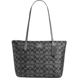 Coach Fiona Zip Tote Bag In Signature Canvas - Silver/Gunmetal Multi