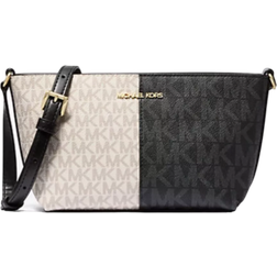 Michael Kors Jet Set Small Two Tone Logo Crossbody Bag - Black/White