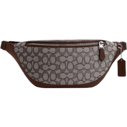 Coach Warren Belt Bag In Jacquard - Signature Canvas/Silver/Oak/Maple