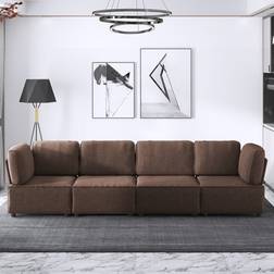 Mixoy Modern Dark Brown Sofa 120" 4 Seater