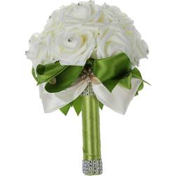 Doumneou Bridal Bridesmaid Flower Cream Artificial Plant