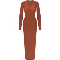 SKIMS Crew Neck Long Sleeve Dress - Saffron