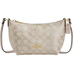 Coach Zip Top Crossbody Bag In Signature Canvas - Gold/Champagne Multi