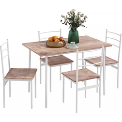 Homcom 83A-051V81LR Brown/White Bordsgrupp 70x110cm 5st