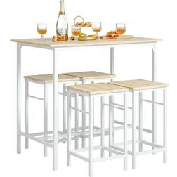 SoBuy OGT11-WN White/Natural Bordsgrupp 60x100cm 5st