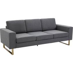 Northio Upholstered Dark Gray/Gold Sofa 200cm 3 Seater