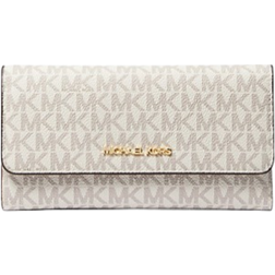 Michael Kors Jet Set Large Logo Trifold Wallet - Vanilla