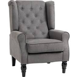 Homcom Retro Accent Wingback Dark Grey Armchair 102cm