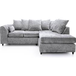 B&Q Monaco Chenille Fabric 3 to 4 Seater Light Grey Sofa 212cm 4 Seater