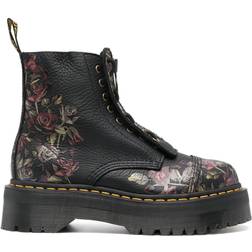 Dr. Martens Sinclair Decayed Roses Leather Platform Boots - Black