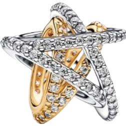 Pandora Sparkling Crossover Star Charm - Gold/Silver/Transparent