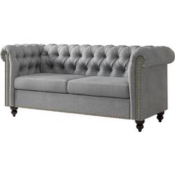 Rosdorf Park Carlene Upholstered Grey Sofa 186cm 3 Seater