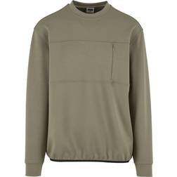 Urban Classics Scuba Zip Pocket Crew Sweatshirt - Palegreen