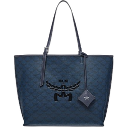 MCM Himmel Shopper in Lauretos Medium - Blue/Navy Blazer