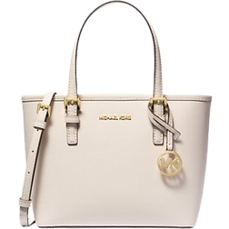 Michael Kors Jet Set Travel Extra Small Saffiano Leather Top Zip Tote Bag - Lt Cream