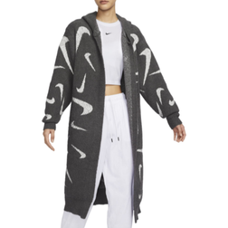 Nike Sportswear Phoenix Cozy Bouclé Women's Loose Long Knit Cardigan - Medium Ash/Light Orewood Brown