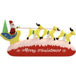 vidaXL Decorazione Natalizia Babbo Natale E Renne Gonfiabili Led 145cm