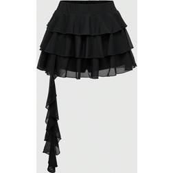Shein Y2K Harajuku Style A-Line Skirt - Solid Color