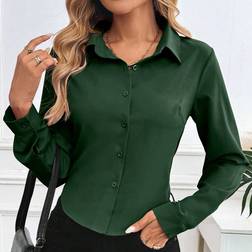 Shein Solid Color Long Sleeve Casual Shirt - Autumn
