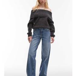 Topshop Tall Jeans Med Låg Midja - Mellanblå