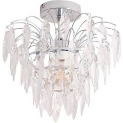 ValueLights Emma Polished Silver Pendant Lamp 36cm