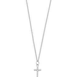 ChloBo Curb Chain Cross Necklace - Silver