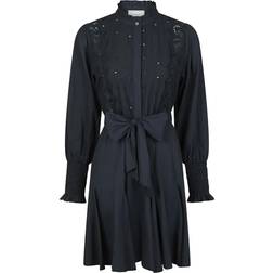 Neo Noir Salasta Embroidery Dress - Navy