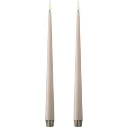 Ester & Erik Crown Linen Grey LED Candle 33cm 2pcs