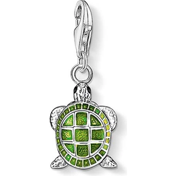 Thomas Sabo Charm Club Tortoise Charm Pendant - Silver/Green