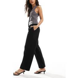 ASOS DESIGN Sorte Og Skræddersyede Pull-On-Bukser Med Barrel-Ben