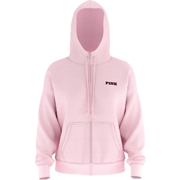 PINK Ivy Fleece Campus Full Zip Hoodie - Pink Tulip