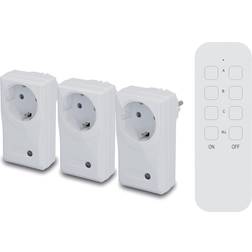 Unitec Funkfernschalter-Set 3 Steckdosen 1 Fernbedienung, weiß