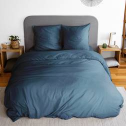 Sweeek Parure Lit Microfibre Bleu 240 x 220 cm Housse de couette Bleu