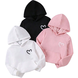 Shein 3pcs Young Girl Classic Casual Comfortable Hooded Sweatshirt Set, Autumn & Winter