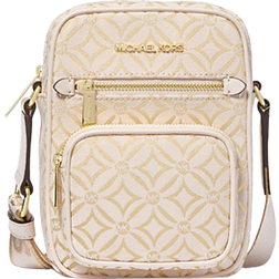 Michael Kors Jet Set Medium Metallic Logo Jacquard Crossbody Bag - Lt Crm Multi