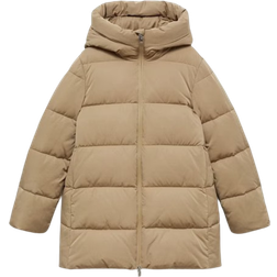 Mango Tokyo Puffer Coat - Light Beige