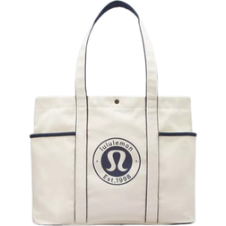 Lululemon Daily Multi Pocket Canvas Tote Bag 20L - Natural/True Navy