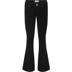 Only Girl's Kogroyal Mid waist Flared Fit Jeans - Black/Black Denim