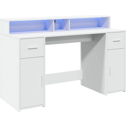vidaXL 3309420 White Skrivbord 55x140cm