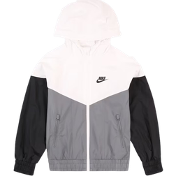 Nike Kid's Sportswear Windrunner Jacket with Hood - White/Smoke Grey/Black/Black (FZ5516-100)