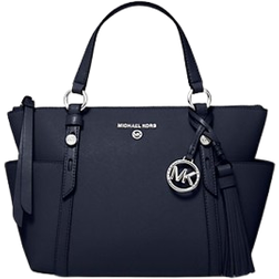 Michael Kors MK Sullivan Small Saffiano Leather Top-Zip Tote Bag Navy Michael Kors NS