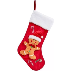 Three Kings Gingerbread Man Red Stocking 47cm