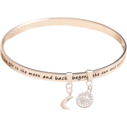 Lisa Angel Moon and Sun Meaningful Word Bangle - Silver