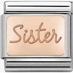 Nomination Composable Classic Sister Link Charm - Silver/Rose Gold